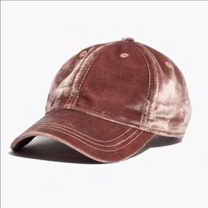 Madewell Pink Velvet Baseball Cap